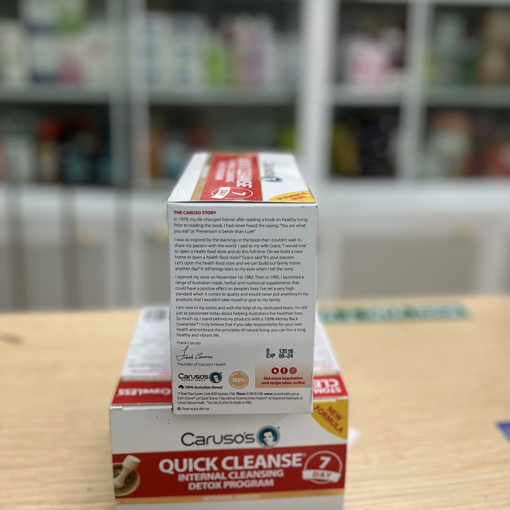 Liệu trình thải độc nội tạng 7 ngày của Úc, Caruso's Quick Cleanse Internal Cleansing Detox 7-day