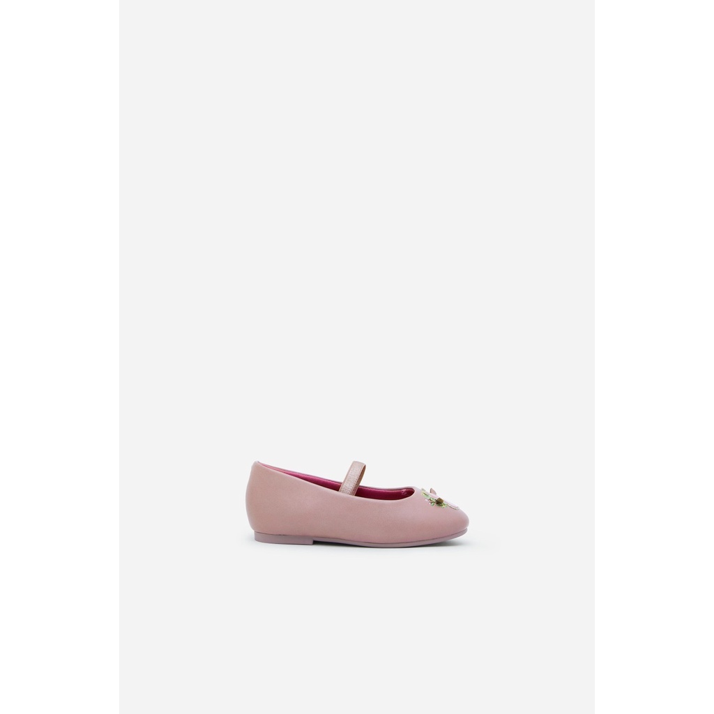 Giày trẻ em Charles & Keith màu pink mũi đính hình trâu dễ thương