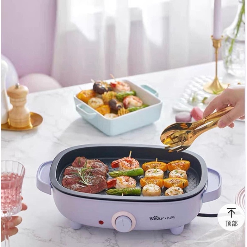 Chính Hãng- Bếp Lẩu Nướng Điện Đa Năng BEAR DKLC12V1 công suất 1200W Cao Cấp Cáo Đeo Nơ