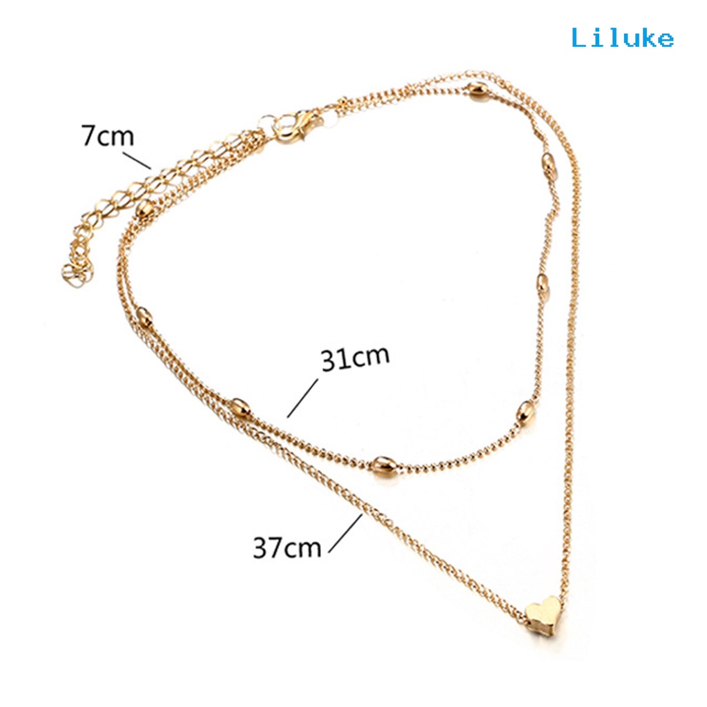 Vòng cổ Hợp Kim Hai Lớp Trang Trí Ngọc Trai Xinh Xắn Cho Nữ