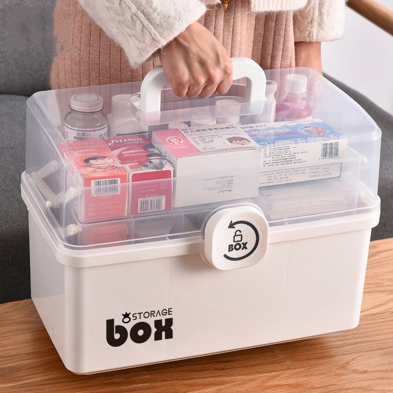 Tủ Thuốc Gia Đình, Hộp Đựng Thuốc Y Tế Cứu Thương 3 Tầng Tiện Dụng Cho Gia Đình Dung Tích 12 Lít
