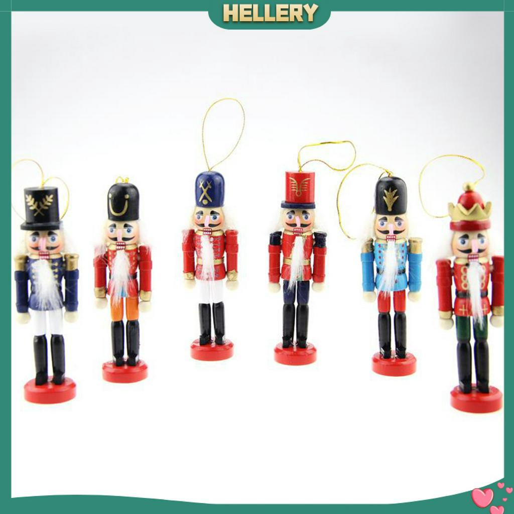 Set 6 Mô Hình Lính Mini Bằng Gỗ Dùng Trang Trí Giáng Sinh