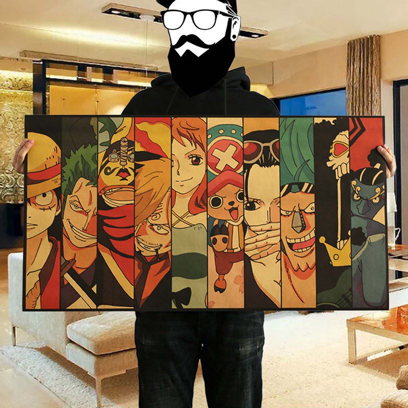 Áp Phích In Hình Nhân Vật Phim One Piece 100x55cm