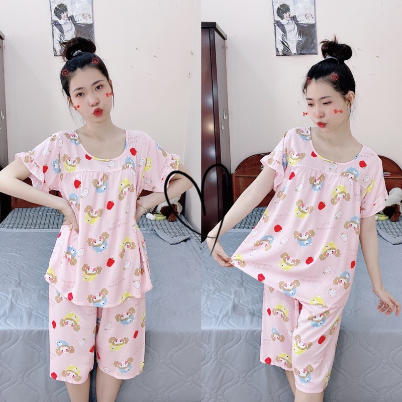 (Ảnh thật) Bộ Lanh lửng tay bèo