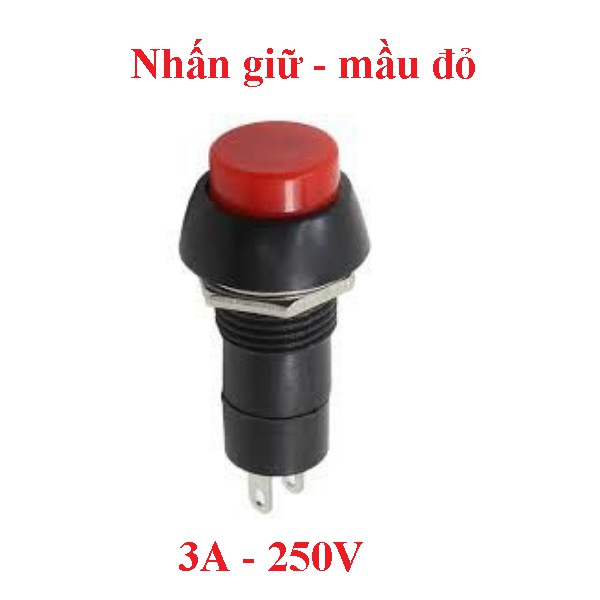Công tắc nút nhấn nhả  PB-305B 3A 100V Đỏ Xanh