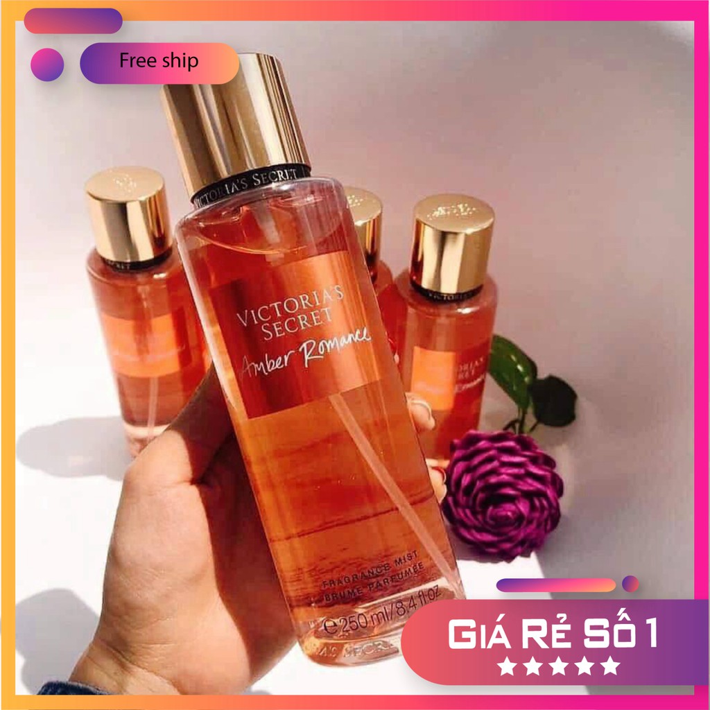 Xịt Thơm Body Mist Victoria’s Secret  AMBER ROMANCE-Xịt Thơm Body Vic - Xịt Thơm Toàn Thân Amber- Hương Thơm Khuyến Rũ | Thế Giới Skin Care