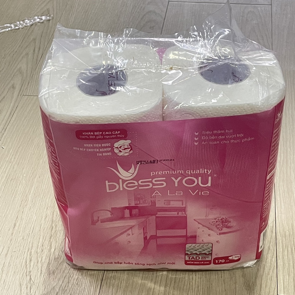 Bịch 2 Cuộn Giấy Lau Bếp Bless You À La Vie 2 Lớp 170 Tờ