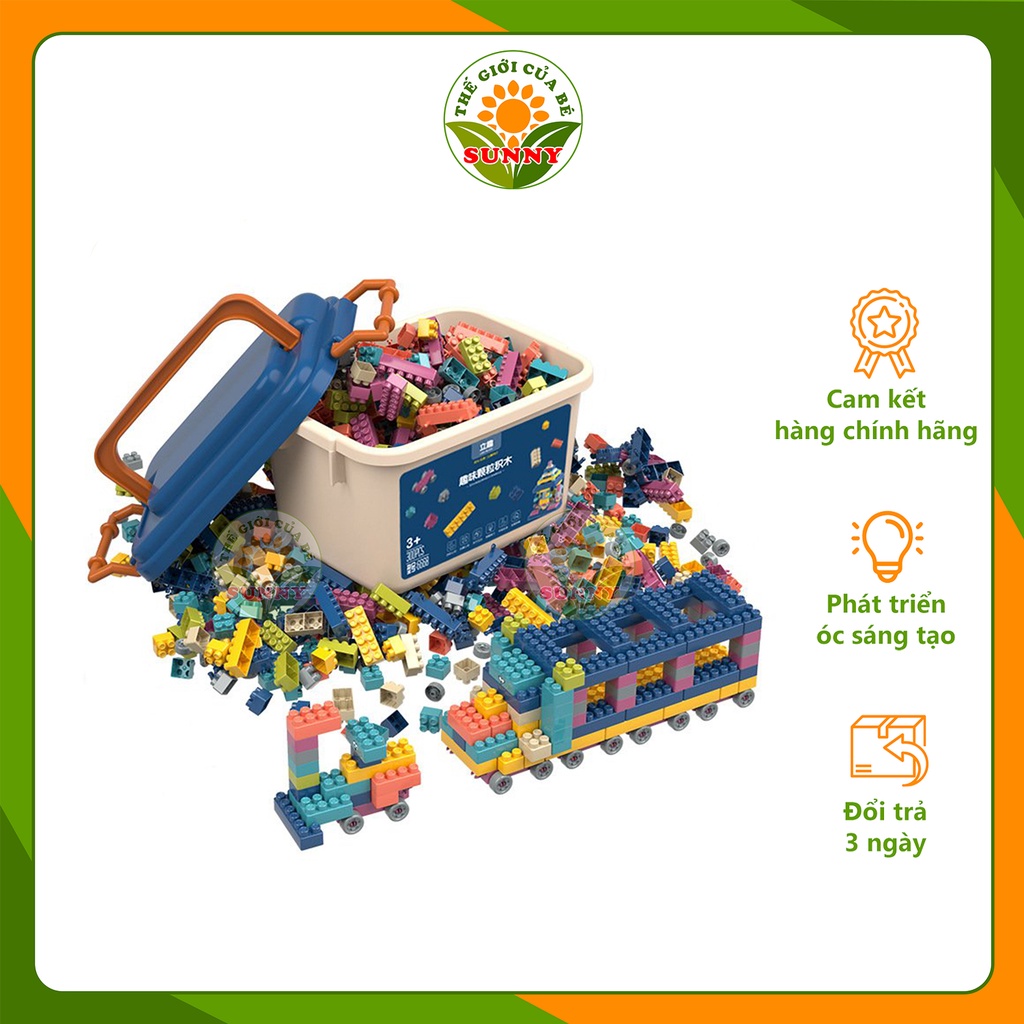 Đồ chơi lego cho bé trai hình khối xây dựng - Bộ đồ chơi em bé thông minh - Sunny