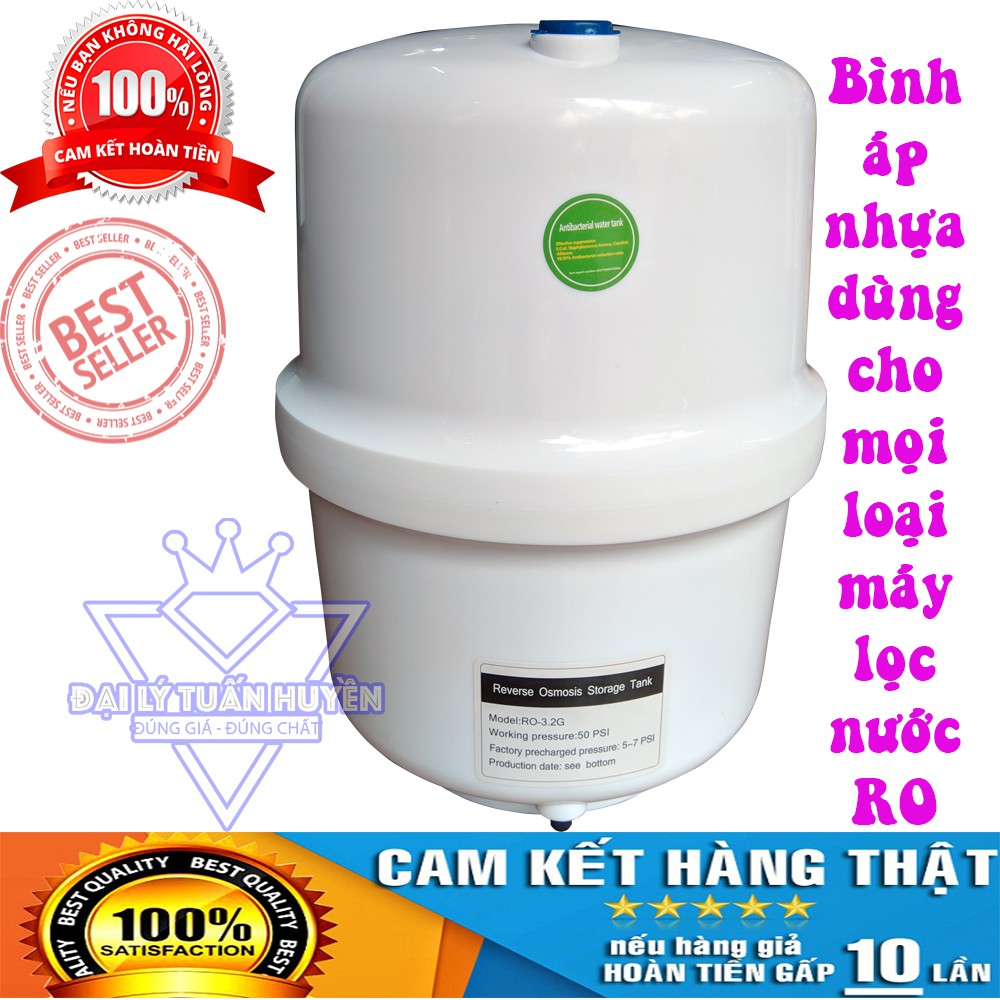 [Mã ELFLASH5 giảm 20K đơn 50K] Bình áp nhựa chứa nước - Dùng cho máy lọc nước RO