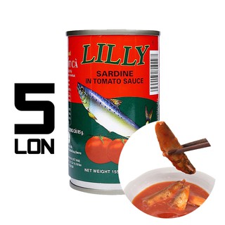 Combo x5 Hộp Cá Trích Sốt Cà LiLLy Thái Lan 155g/Hộp, Vị Chua Ngọt - Dùng Ăn Với Cơm, Bánh Mì