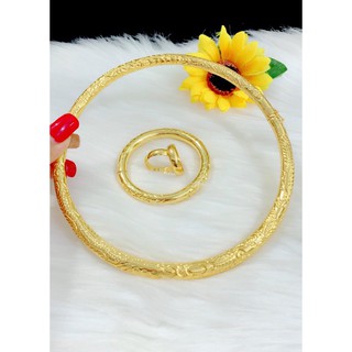Combo bộ trang sức cưới mạ vàng 24k cao cấp