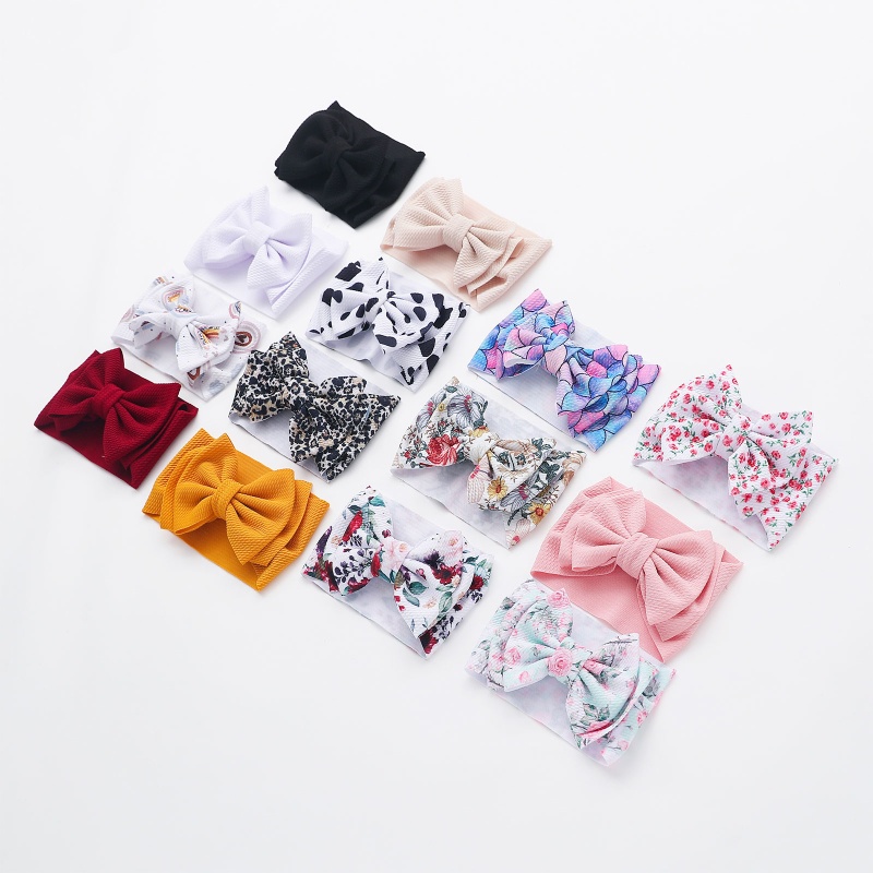 Băng Cài Đầu Nylon Co Giãn Mềm Mại Thắt Nơ Dành Cho Bé Sơ Sinh