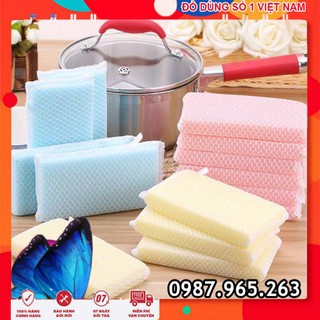 Set 5 miếng giẻ rửa bát, bọc lưới, có móc treo