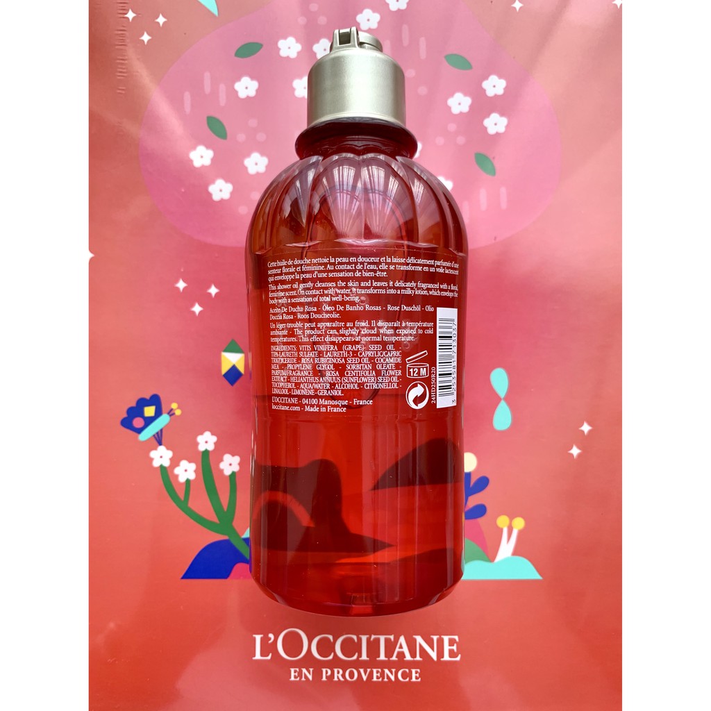 [BILL US/FR] L'Occitane Dầu Tắm Hoa Hồng Rose Shower Oil 250ml [NEW 2020]