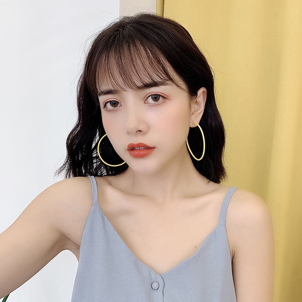 AROMA Classic Hoop Earrings Blue Yellow Green Fashion Accessories Ear Studs Diameter 6CM Women Big Circle Party Wedding Candy Color Jewelry/Multicolor