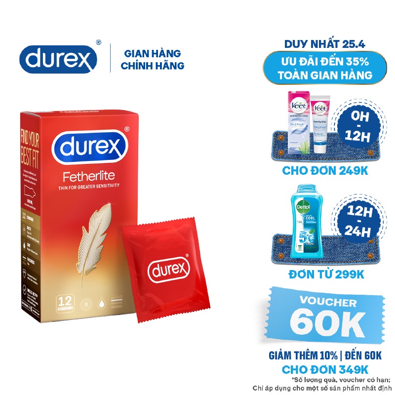 Bao cao su Durex Fetherlite 12 bao