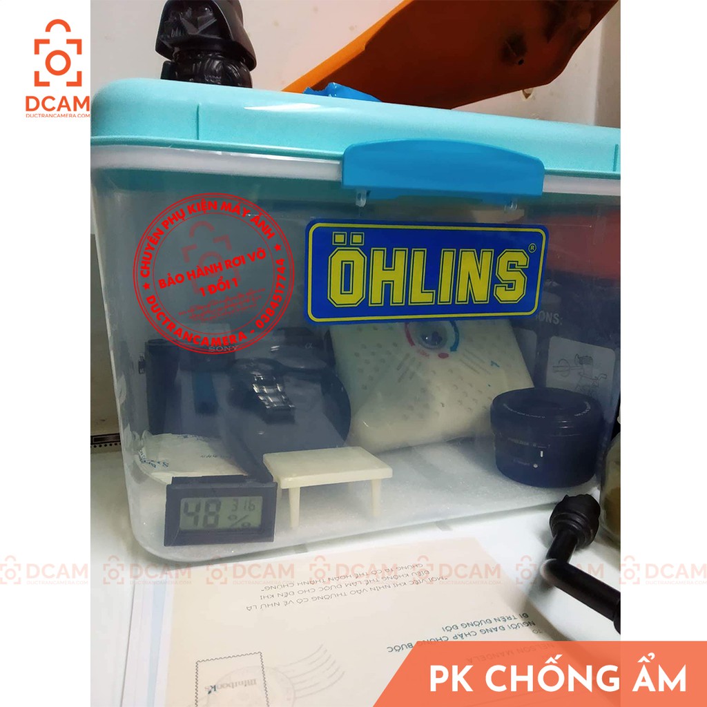 Combo hộp chống ẩm máy ảnh + máy hút ẩm + ẩm kế