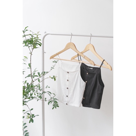 Áo 2 dây trần ly ngực nữ MADELEN chất vải đũi thoáng mát dáng croptop xinh xắn