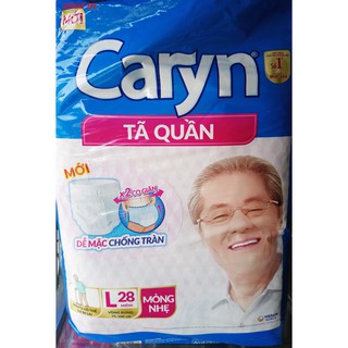 Tã quần mỏng nhẹ Caryn L28 (mẫu mới) tiết kiệm hơn - 1 gói 28 miếng (vòng bụng 75 - 100)