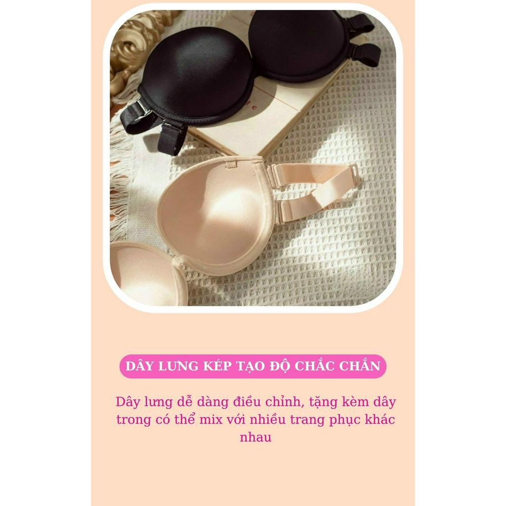 Áo lót cúp ngực nữ MiYours Fashion &amp; More AC061 su trơn cài sau có gọng không dây chống tụt đệm dày nâng ngực, hở vai