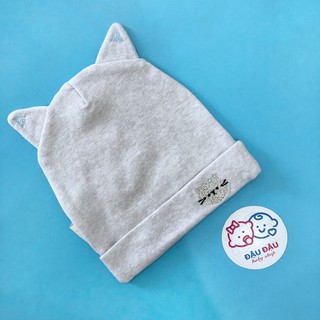 Mũ cotton mèo xám, nón cotton cho bé 0-12 tháng
