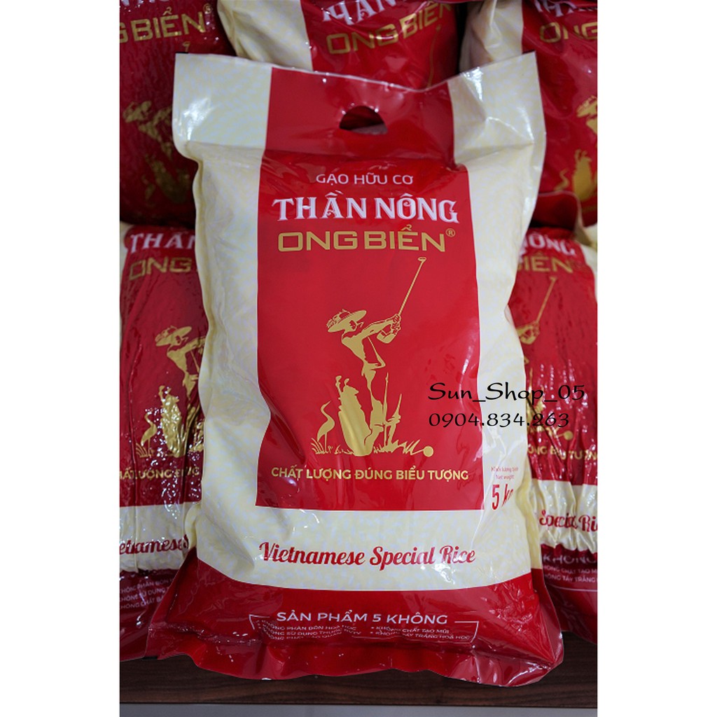 Gạo hữu cơ Thần Nông Ong Biển - Bao 5kg