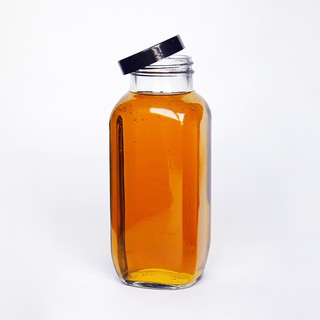 COMBO 6 CHAI THỦY TINH VUÔNG 300ML (350ml) NẮP NHỰA ĐEN ĐỰNG SỮA, SINH TỐ, MẬT ONG, NGŨ CỐC, DETOX