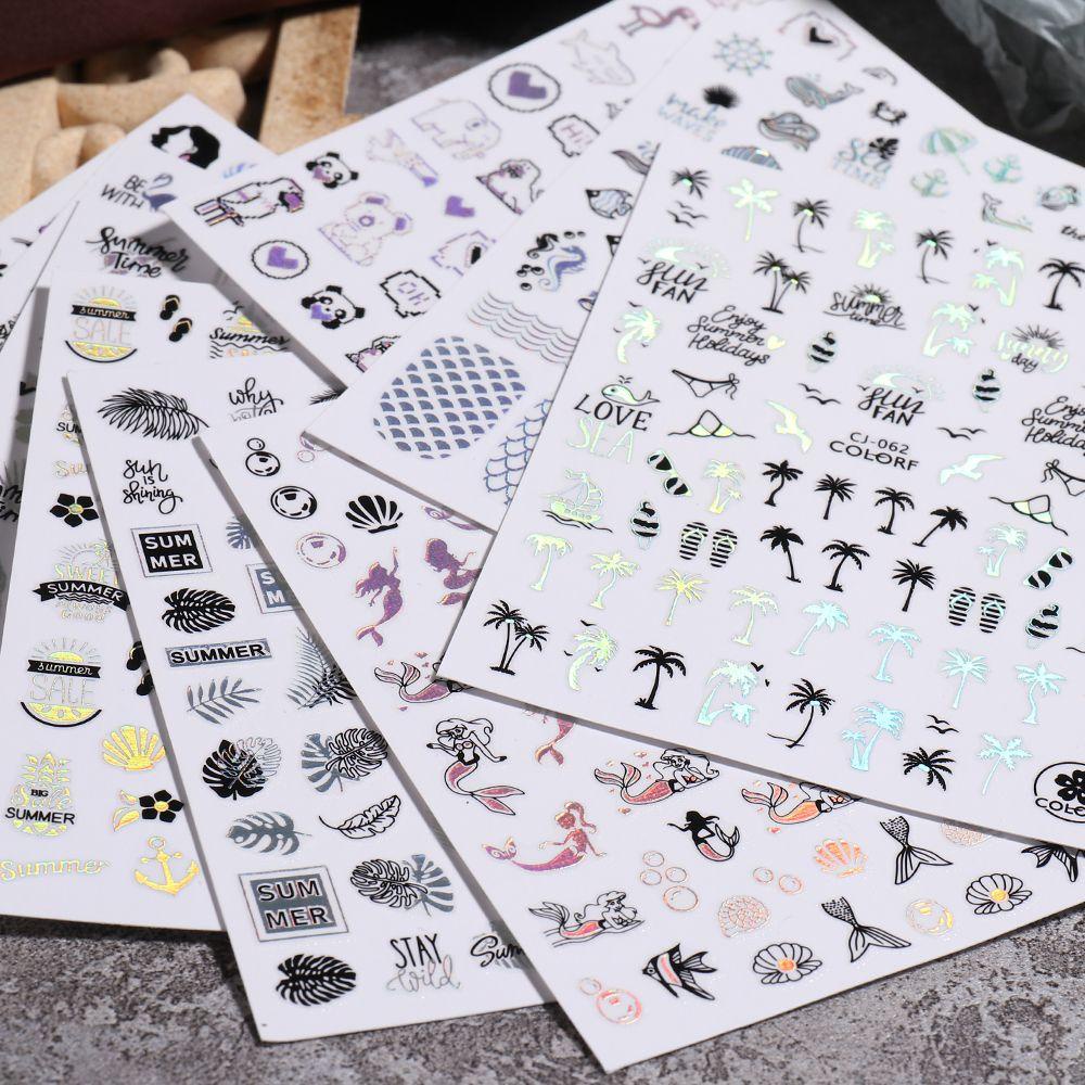 Nhãn Dán Móng Tay Tự Dính Họa Tiết Hoạt Hình Dễ Thương DIY