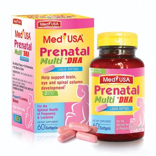 Bổ sung khoáng chất cho mẹ mang thai Medi usa prenatal multi dha 60 viên