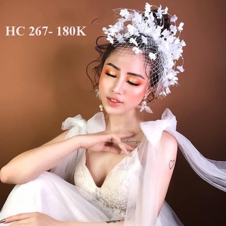 phụ kiện cưới cài tóc trắng cách tân siêu đẹp hc267