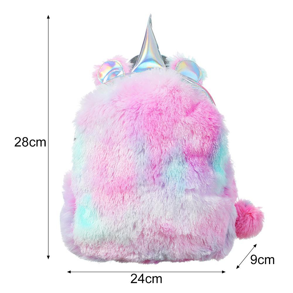 Balo đi học lông nhung phối màu giản dị cho nữ