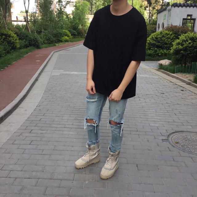 Áo thun trơn tay lỡ Đen Trắng Vãi đẹp [LK] | BigBuy360 - bigbuy360.vn