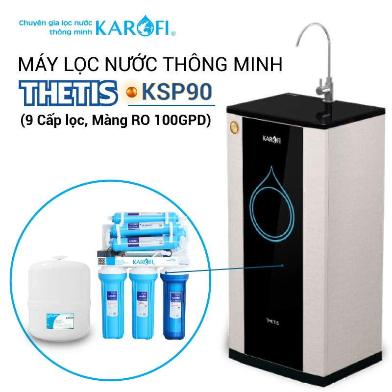 Máy lọc nước RO KAROFI THETIS KSP90 (9 cấp lọc - Lõi Hydrogen)