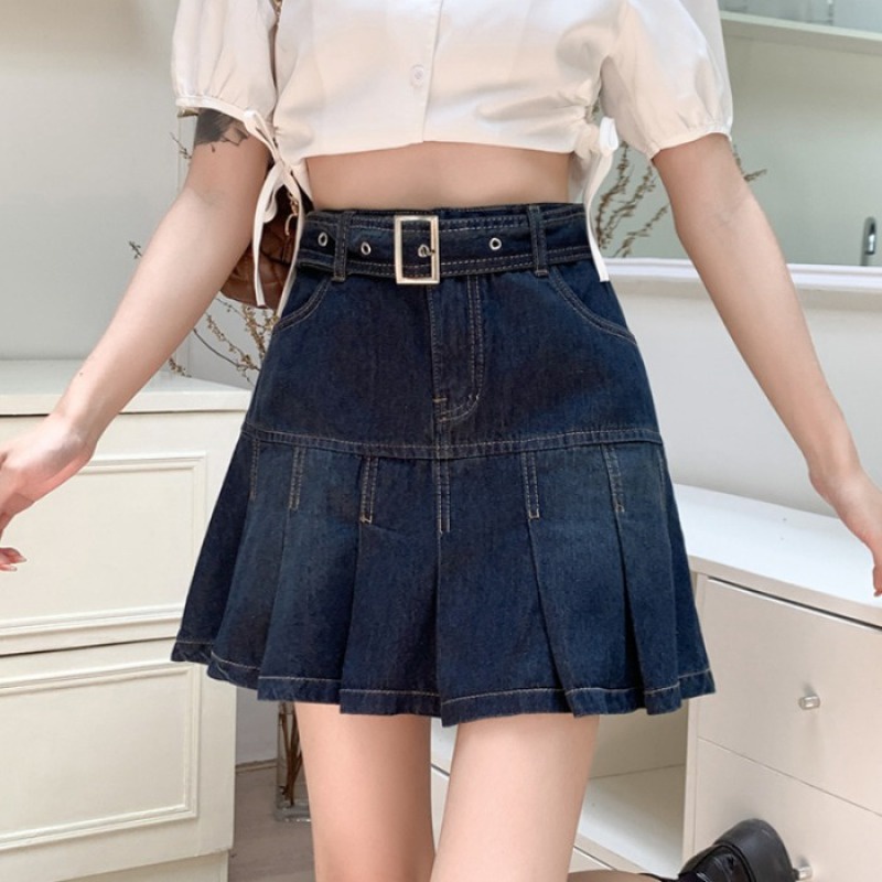 Chân Váy Denim Lưng Cao Thiết Kế Hợp Thời Trang Cho Phái Nữ