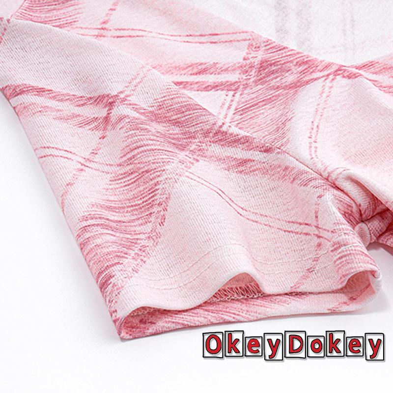 Áo Thun Lửng Ngắn Tay Họa Tiết Sọc Caro Phong Cách Đường Phố Cho Nữ