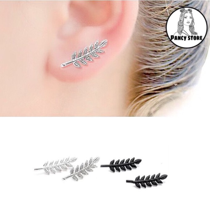 khuyên tai bông tai chiếc lá phong cách cho nam nữ