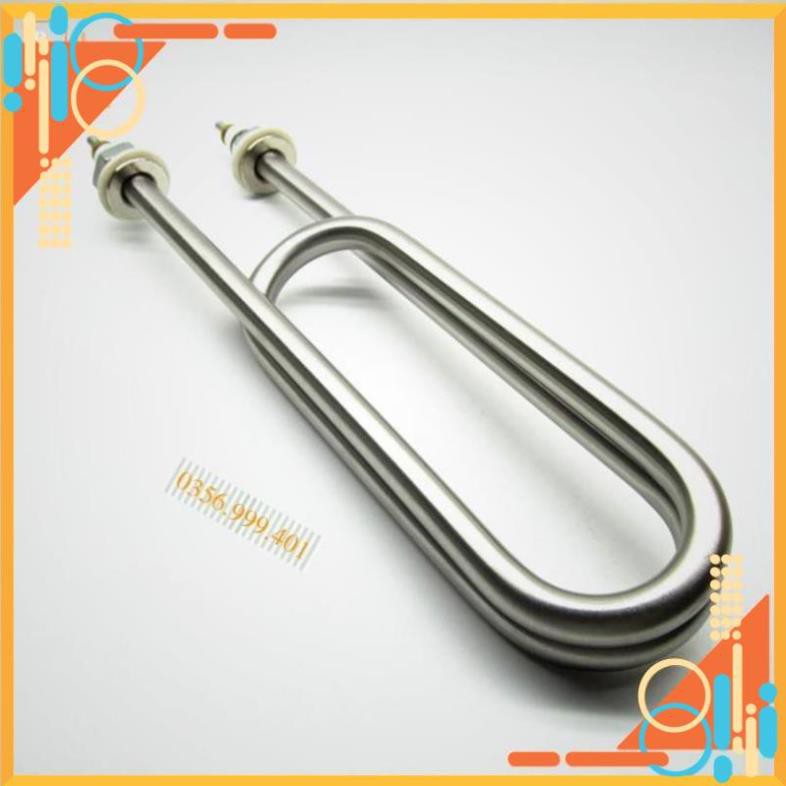 Điện trở chữ U kép 25cm Inox 304 công suất 3kW ( Điện trở nồi phở,nồi hơi, nồi cháo)