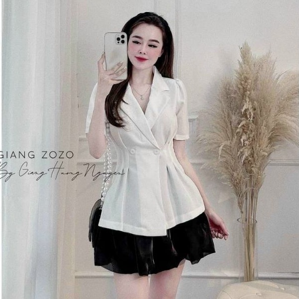 Áo Vest Ngắn Tay Bo Chun Phía Sau Eo  Sang Chảnh TL905