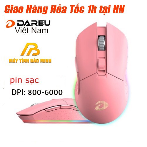 Chuột Không Dây Gaming Dareu Em901 RGB Pink - Hàng chính Hãng