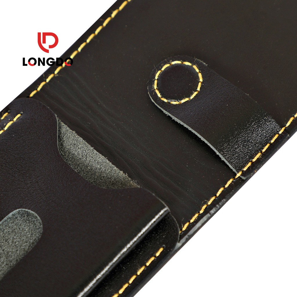 Ví sen 5 - Ví mini màu đen - Cam kết 100% da bò thật nhập khẩu - Bảo hành 5 năm - Thương hiệu uy tín Longdo Leather