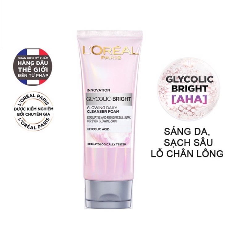 Sữa Rửa Mặt Làm Sáng &amp; Mịn Da L'Oréal Innovation 100ml