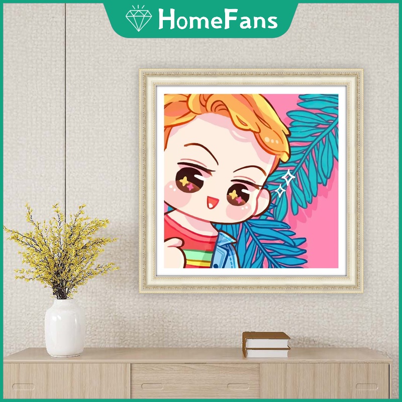 Bộ Tranh Đính Đá 5D Tự Làm Hình Nhóm Nhạc BTS 40x40cm Trang Trí Nhà Cửa