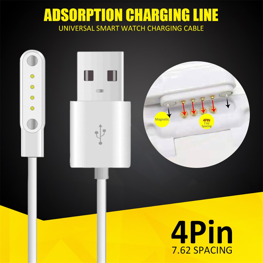 Dây cáp sạc VIRWIR nam châm 2.84mm 4mm dạng cốc hút 2 chấu USB thích hợp cho đồng hồ thông minh