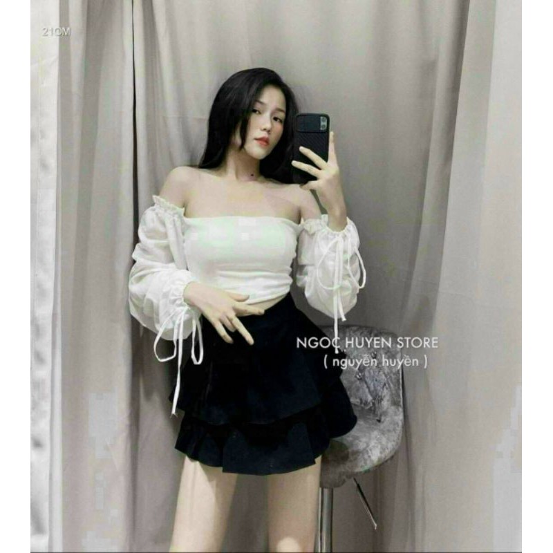 ÁO CROPTOP TRỄ VAI TAY ỐNG TUA SIÊU XỊN ULZZANG L9-1 ÁO CRT TRỄ VAI TAY PHỒNG