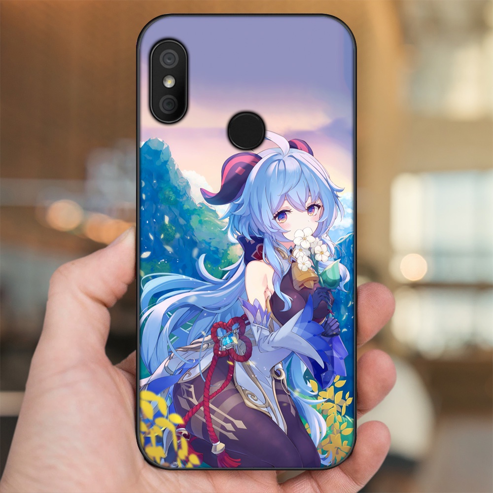 Ốp lưng Xiaomi Redmi 6 Pro, Mi A2 Lite viền đen in hình Ganyu Genshin Impact