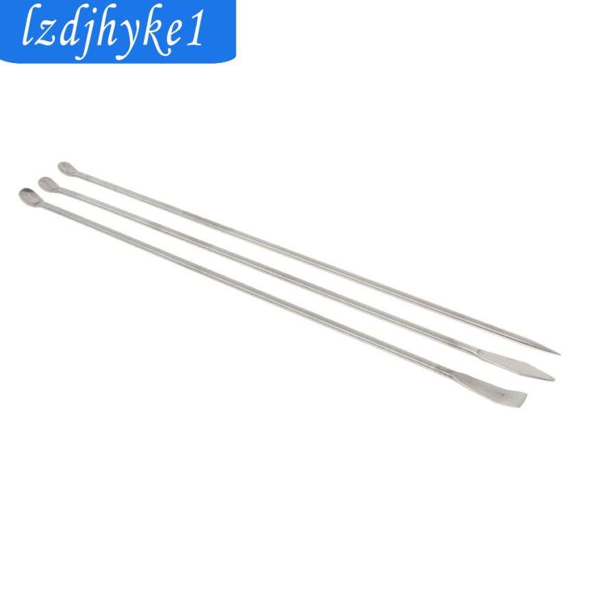 Bộ 3 thìa bằng thép không gỉ sử dụng chuyên dụng cho phòng thí nghiệm kích thước 22cm