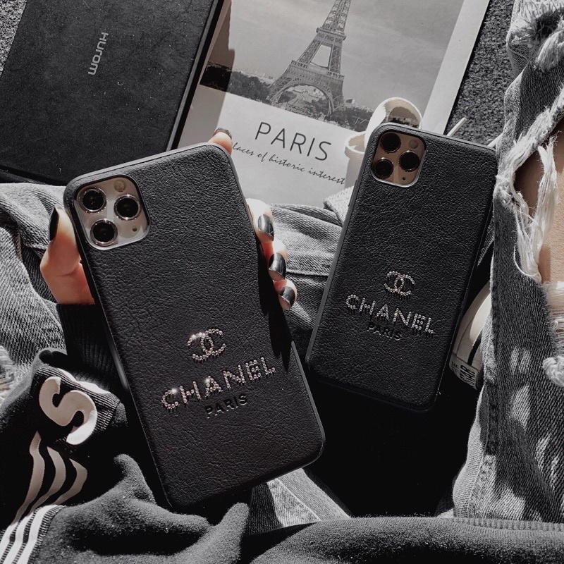Ốp Lưng Da IMD Chanel Đính Đá