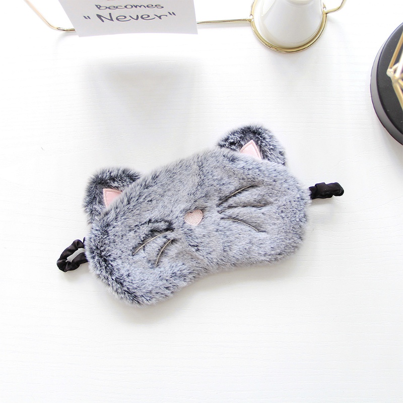 Bịt Mắt Hình Mèo 3D Bằng Lông Nhung Dễ Thương Vui Nhộn