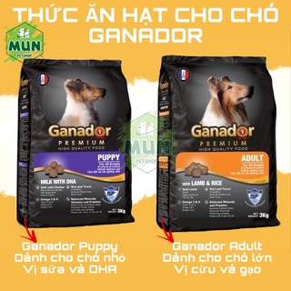 Ganador Puppy 3kg , Ganador Adult 3kg, Ganador trứng sữa 3kg