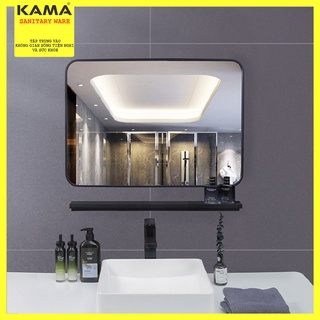 Gương Soi Phòng Tắm Treo Tường Vuông 50x70 KAMA GS03, Bộ Gương Soi Mặt Nhà Tắm Và Kệ Để Đồ Trang Điểm Phong Cách Bắc Âu thumbnail